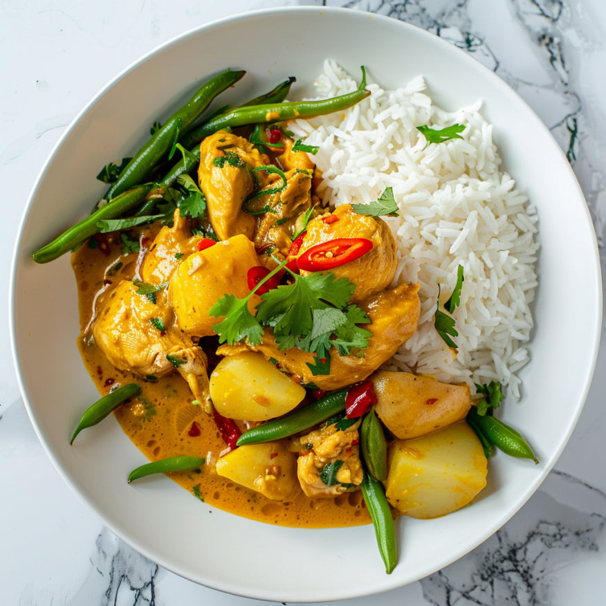 Thai Yellow Curry Chicken with Rice